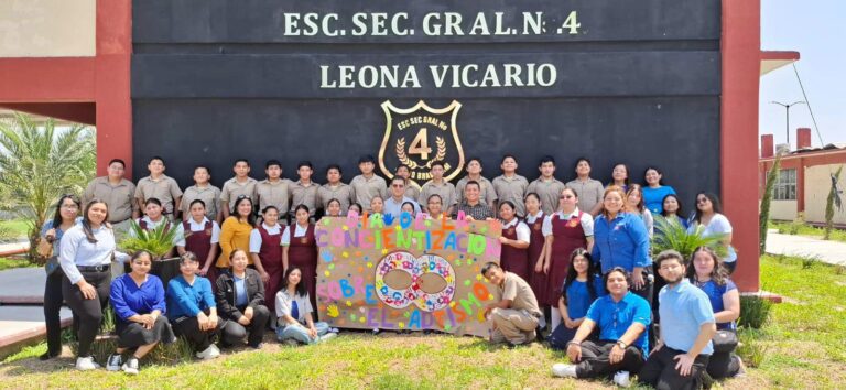 Estudiantes de Psicopedagogía concientizan sobre el Autismo en la Secundaria #4 Leona Vicario en Rio Bravo.